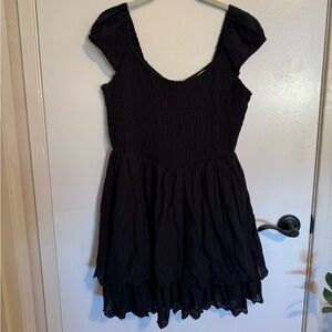 American Eagle - Black Ruffled Short Dress
